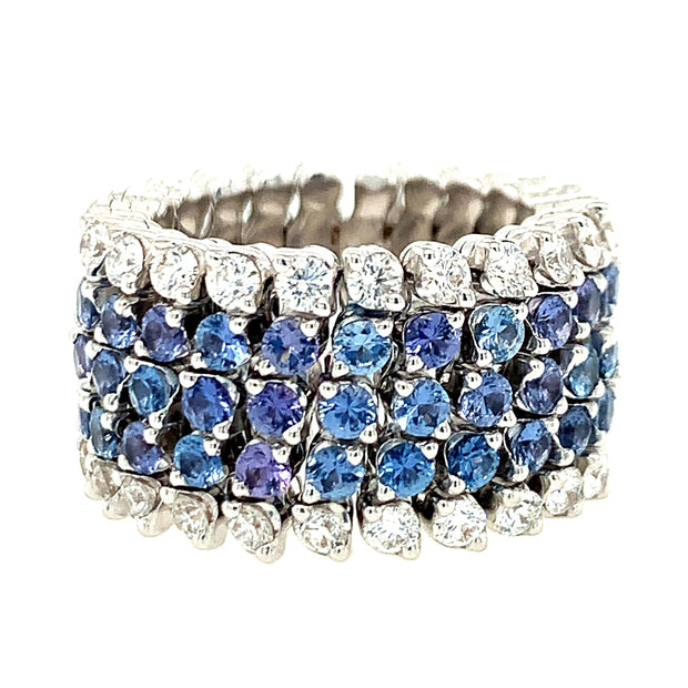 Exclusive Yogo Sapphire & Diamond Brevetto Expandable Ring-to-Bracelet