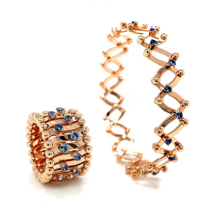 Yogo Sapphire & 18K Rose Gold Brevetto Ring-to-Bracelet