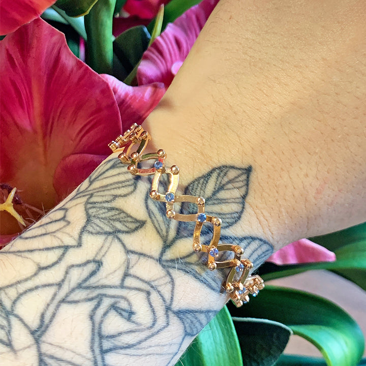 Yogo Sapphire & 18K Rose Gold Brevetto Ring-to-Bracelet