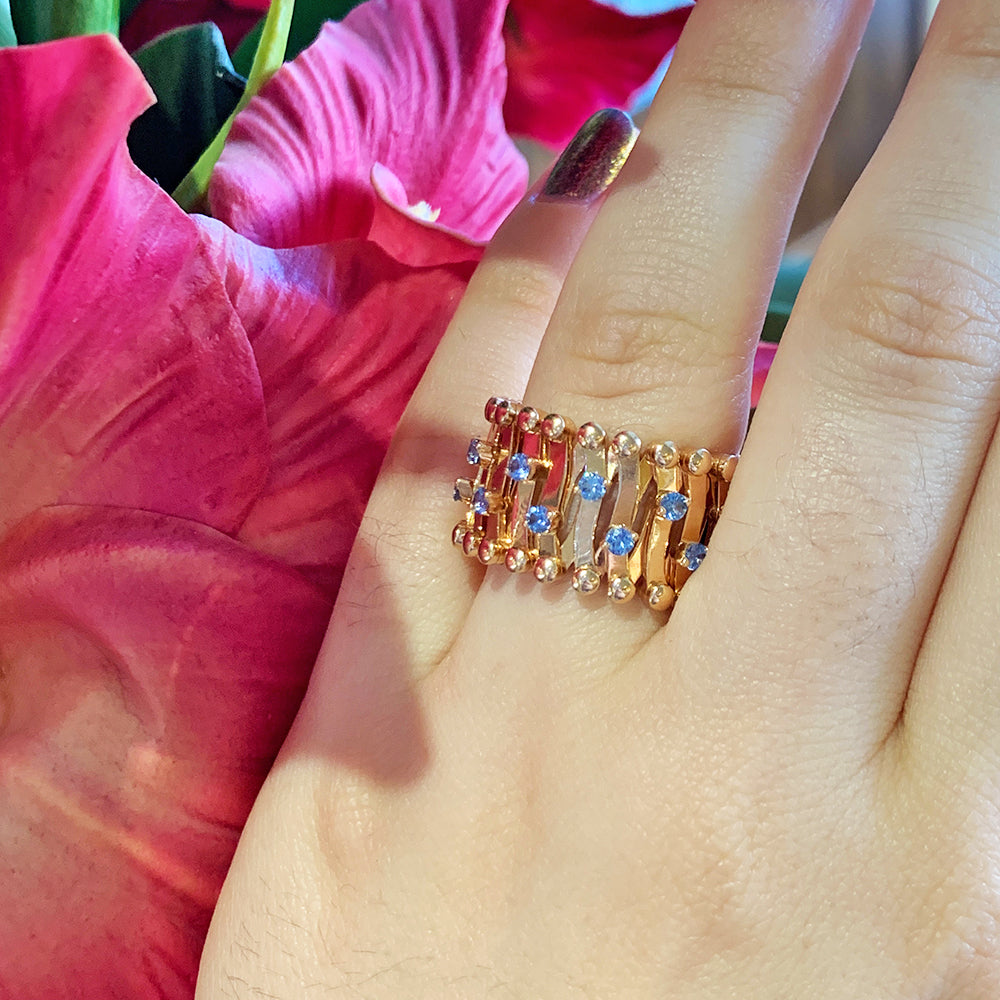 Yogo Sapphire & 18K Rose Gold Brevetto Ring-to-Bracelet