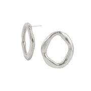 Large Sterling Silver Stud Earrings - "Maji"