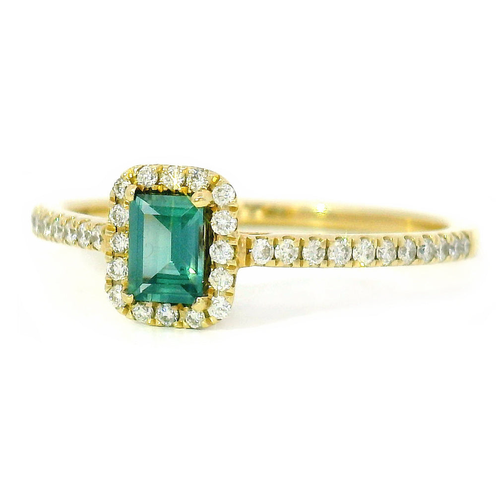 Alexandrite, Diamond & Gold Ring - "Nocturne Flare"
