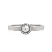 Rose Cut Diamond & Platinum Ring - "Bright Side of the Moon"