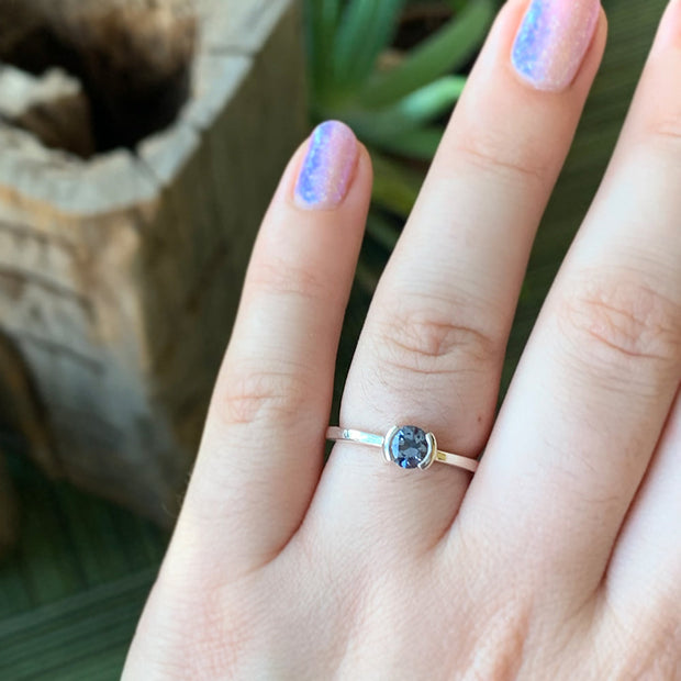 Montana Sapphire & Sterling Silver Ring - "The Color of Rain"