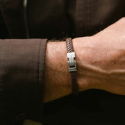 "Archie" Brown Leather Bracelet by Steel & Barnett