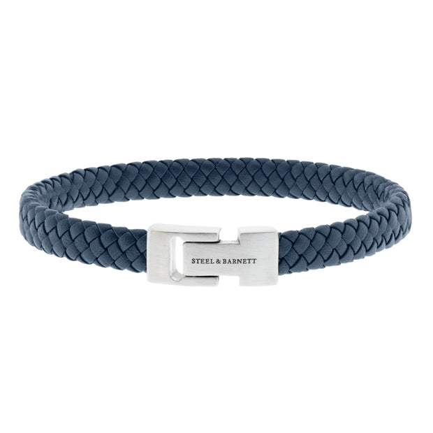 "Archie" Denim Blue Leather Bracelet by Steel & Barnett