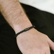 "Natural Ned" Matte Onyx Bead Bracelet with Black Accent by Steel & Barnett