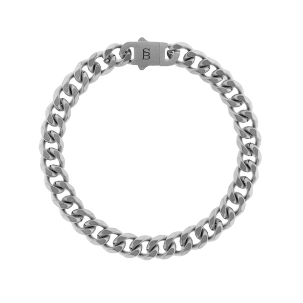 "Valence Vic" Matte Wide Curb Link Bracelet by Steel & Barnett