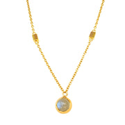 Gold Vermeil Labradorite Necklace - "Golden Mist "