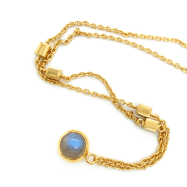 Gold Vermeil Labradorite Necklace - "Golden Mist "