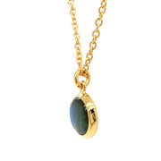 Gold Vermeil Round Labradorite Necklace - "Dusky Gold"