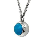 Sterling Silver Turquoise Necklace - "Sky Drop"