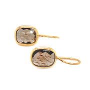 Gold Vermeil Square Quartz Drop Earrings