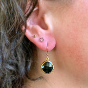 Gold Vermeil Kite-Shaped Black Onyx Drop Earrings - "Stellar"