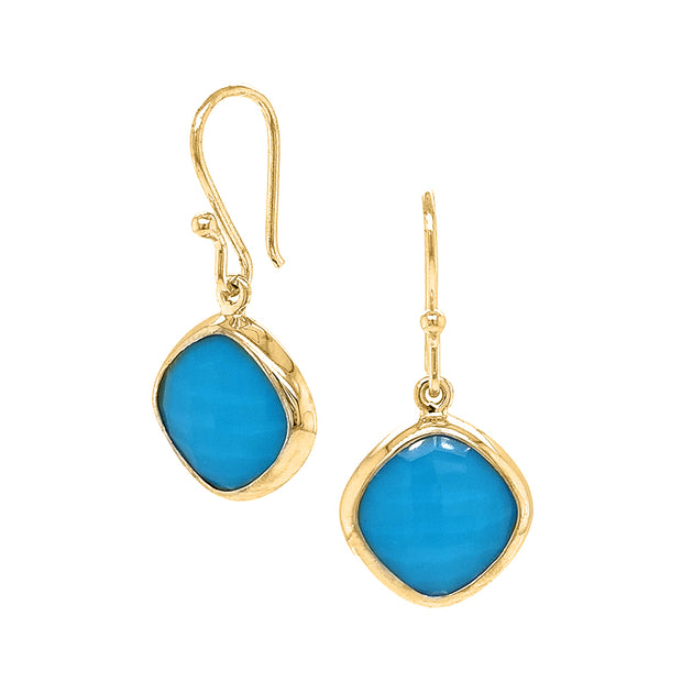 Gold Vermeil & Turquoise Doublet Earrings