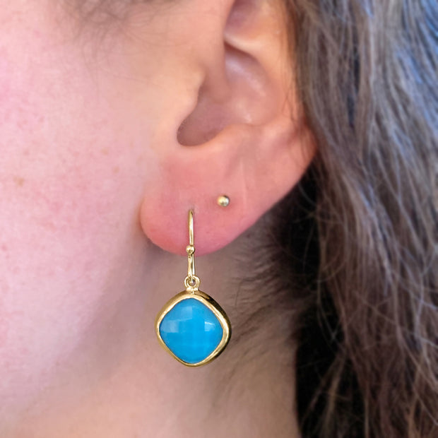 Gold Vermeil & Turquoise Doublet Earrings