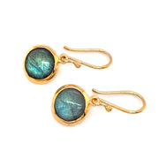 Gold Vermeil Labradorite Earrings - "Golden Dusk"