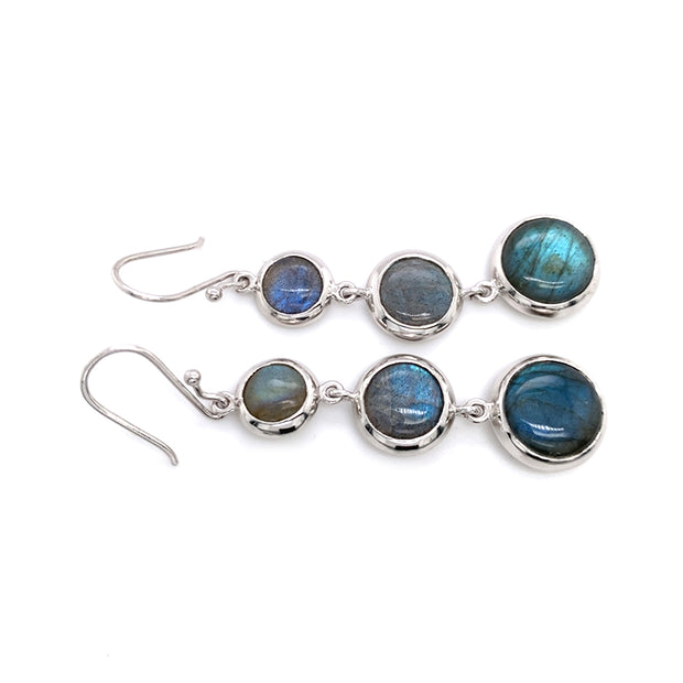 Labradorite Drop Earrings- "Three's Company"