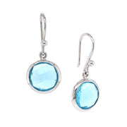 Sterling Silver & Blue Topaz Large Dangle Earrings