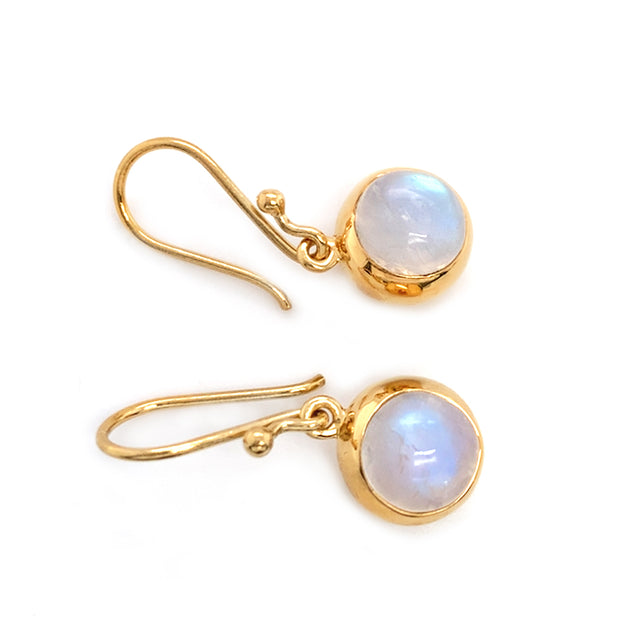 Gold Vermeil Small Moonstone Drop Earrings