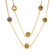 Gold Vermeil & Labradorite Station Necklace