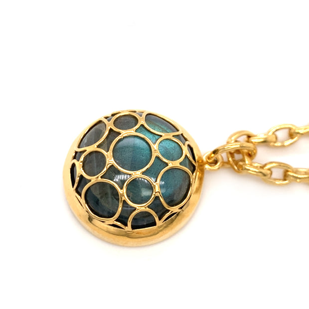 Labradorite & Gold Vermeil Necklace - "Sea Bubbles"