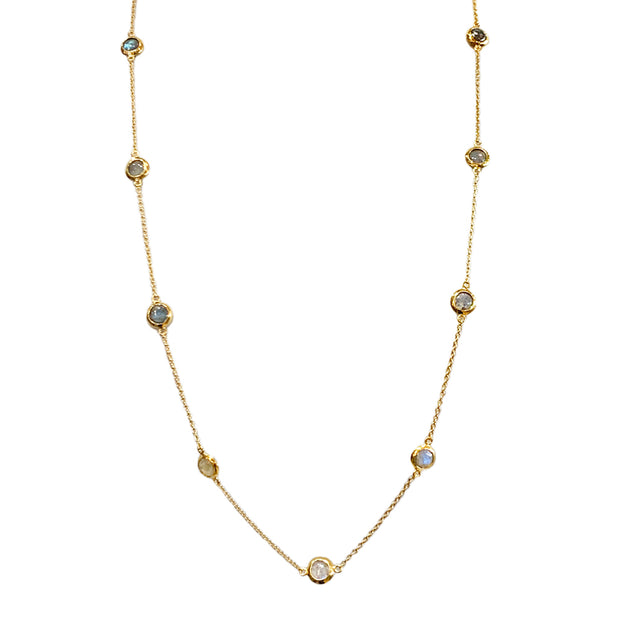 Gold Vermeil & Labradorite Station Necklace