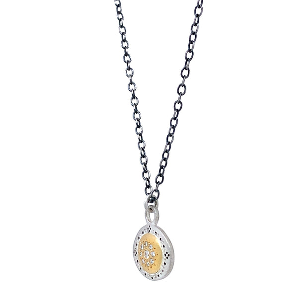 Diamond Two-Tone Gold & Silver Necklace - "Seeds of Harmony"