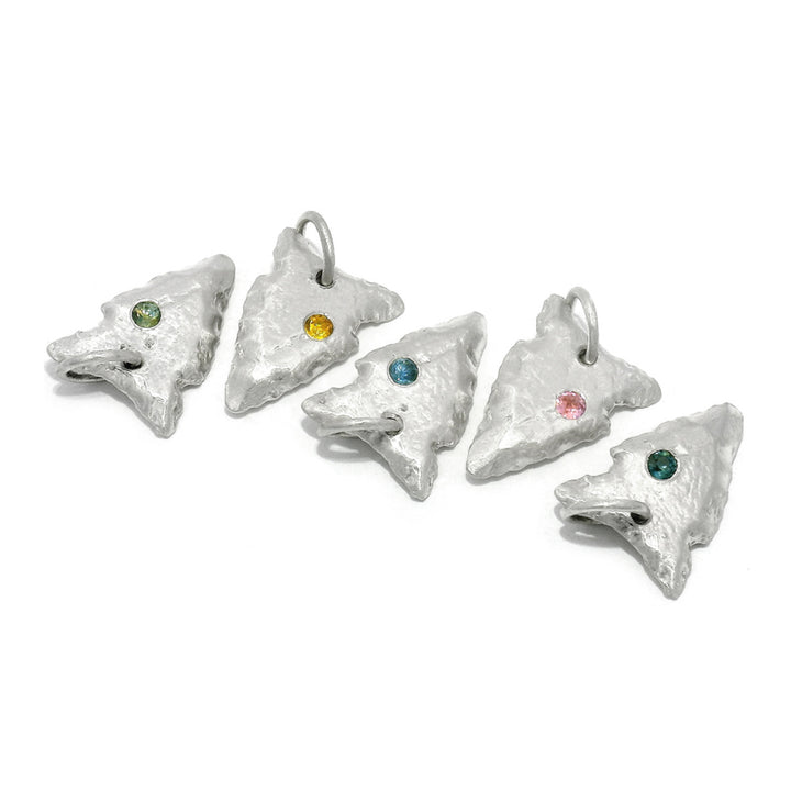 Teal Montana Sapphire Sterling Silver Pendant - "Arrowhead"