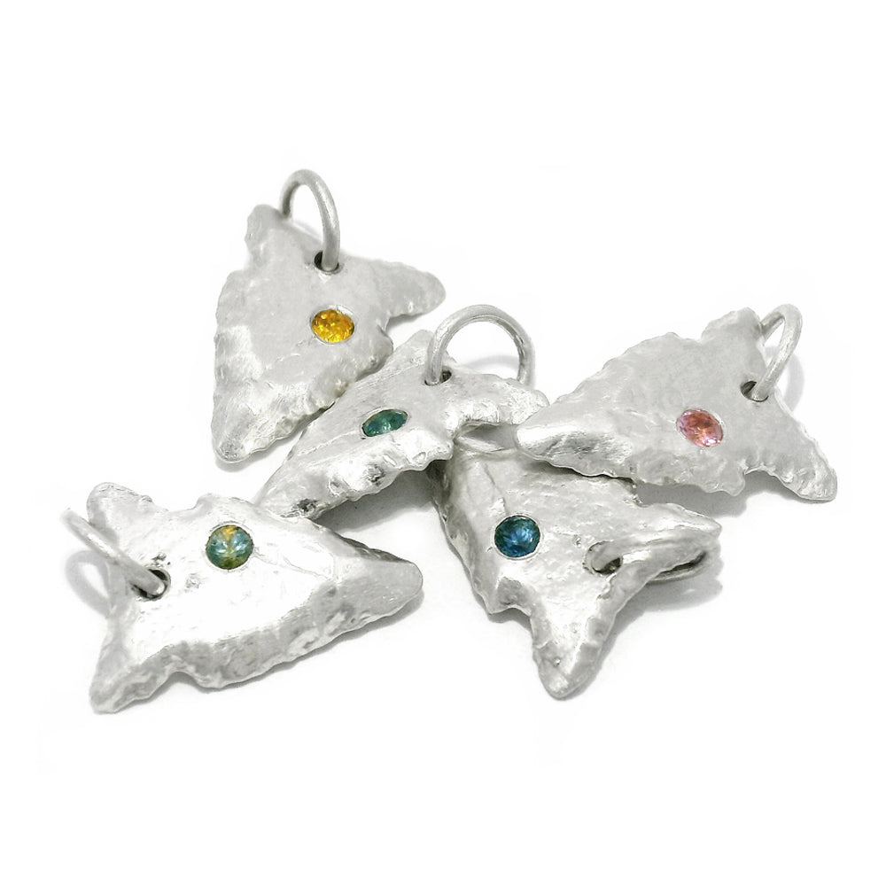 Blue Montana Sapphire Sterling Silver Pendant - "Arrowhead"