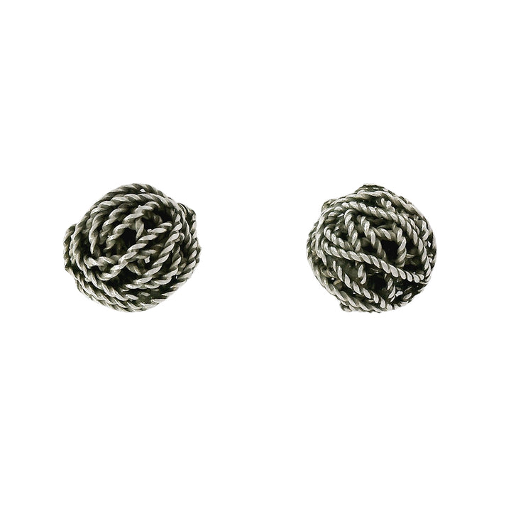 Sterling Silver Stud Earrings - "Ball of Yarn"