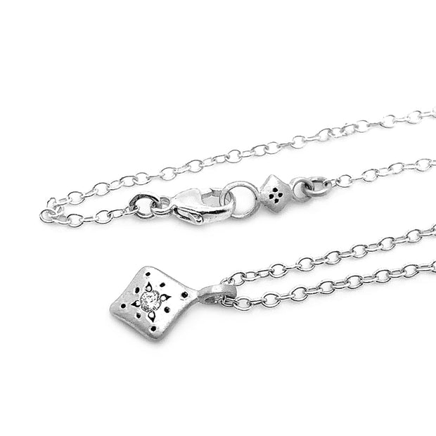 Diamond & Sterling Silver Necklace - "Night Charm"