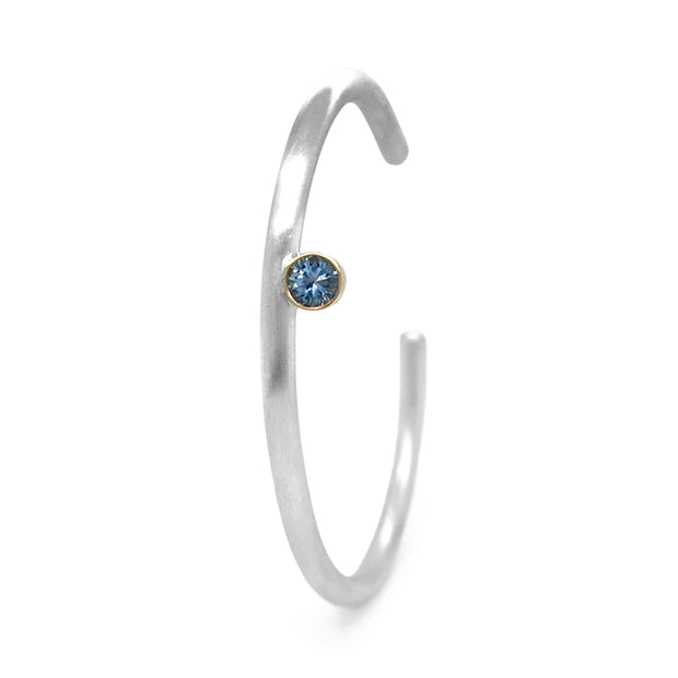 Montana Sapphire Silver & Gold Cuff Bracelet - "Bridger"