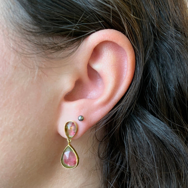 Watermelon Tourmaline Drop Earrings - "Taste of Summer"