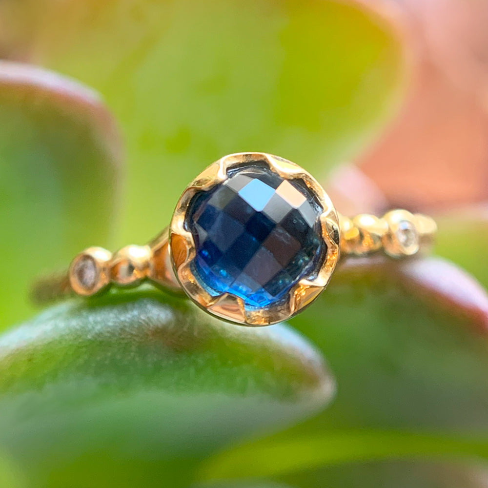 Montana Sapphire & Diamond Wishing Well Ring - "Endless Blue"