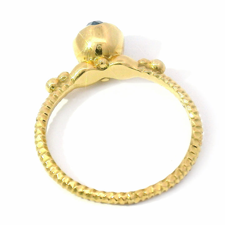 Montana Sapphire & Diamond Wishing Well Ring - "Endless Blue"