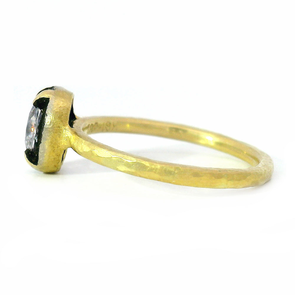 Gold Oval Solitaire Diamond Ring
