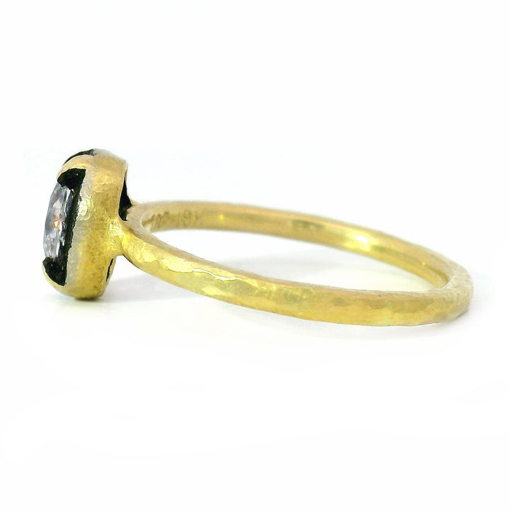 Gold Oval Solitaire Diamond Ring