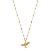 18K Yellow Gold Dinosaur Necklace - "Teeny Tiny T-Rex"