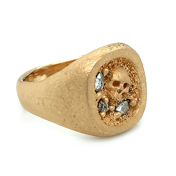 Yellow Gold & Dimond Signet Ring - "Herculaneum"