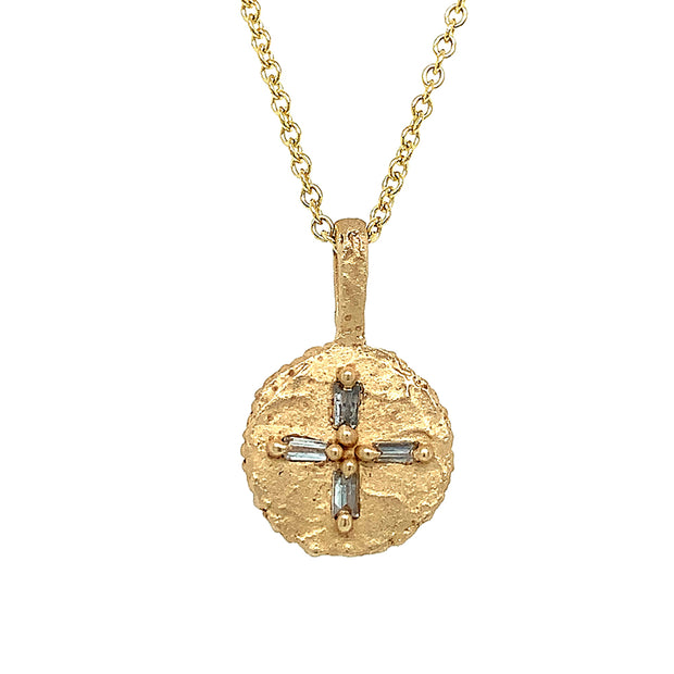 Gold & Diamond Baguette Pendant - "Byzantium"