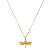 18K Yellow Gold Necklace - "Teeny Tiny Dragonfly"