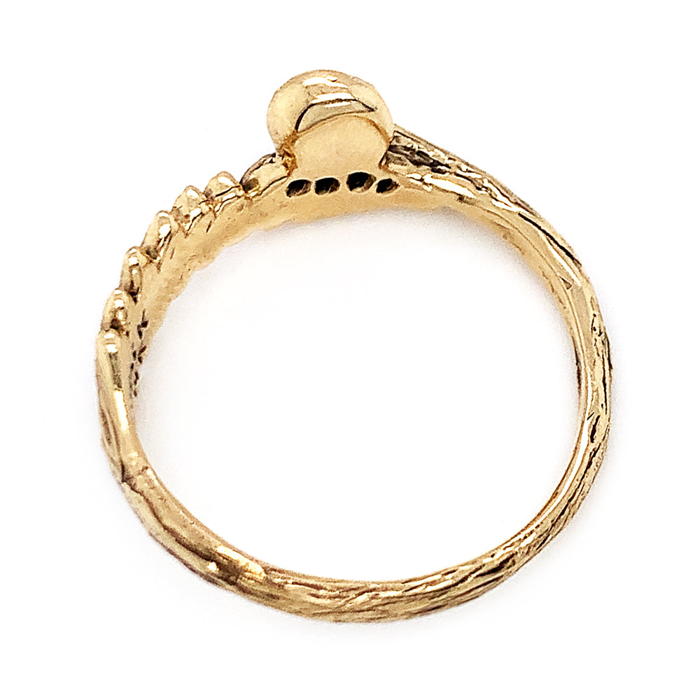 Yellow Gold Ring - "Mushroom and Fern"