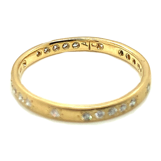 Diamond & Yellow Gold Patterned Band - "Memories Thin"