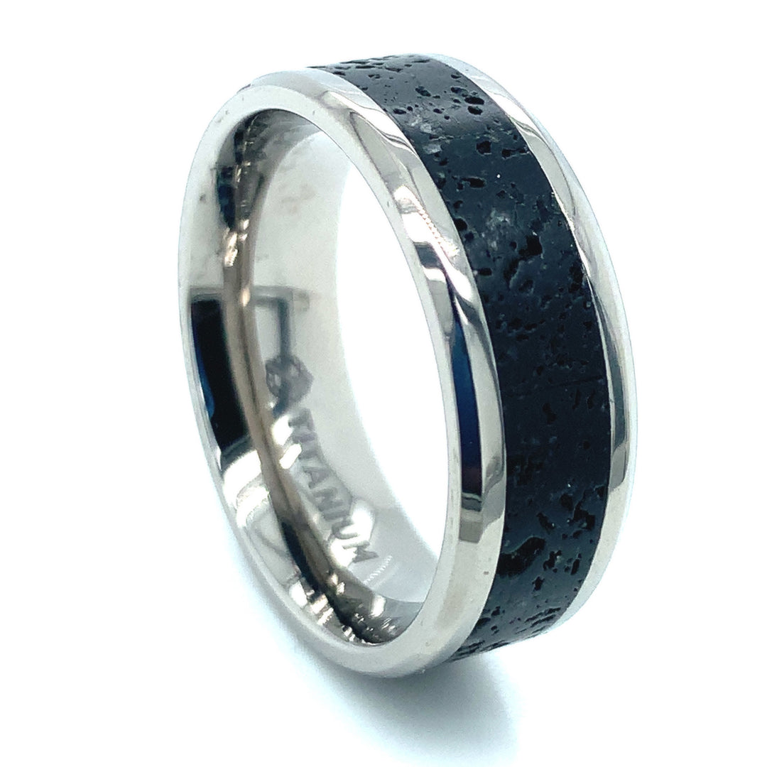 Titanium Band with Lava Inlay