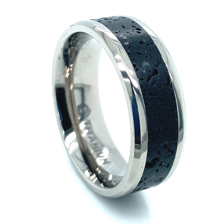 Titanium Band with Lava Inlay