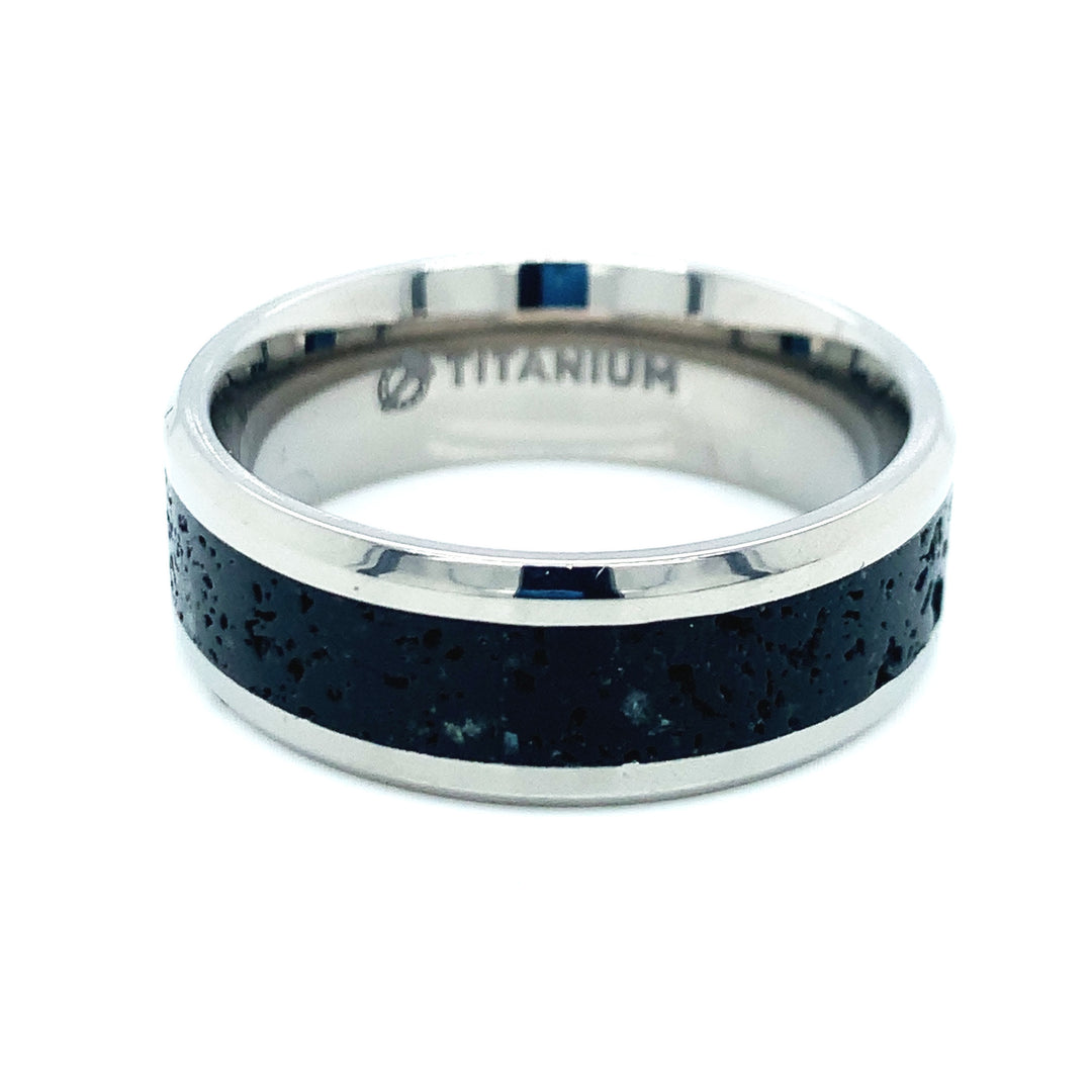 Titanium Band with Lava Inlay