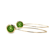 Peridot & Yellow Gold Earrings - "Comet"