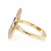 Montana Sapphire & Yellow Gold Crest Ring- "Metolius "