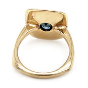 Montana Sapphire & Yellow Gold Crest Ring- "Metolius "